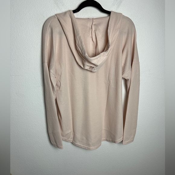 Morhuduck V Neck Hoodie Long Sleeve Sweatshirt Drawstring Apricot Women XL NWT - Picture 3 of 11